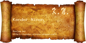 Kender Ninon névjegykártya